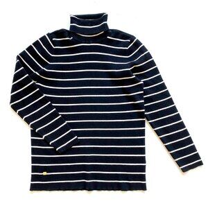 Lauren Ralph Lauren Womens Amanda Striped Ribbed Turtleneck Sweater